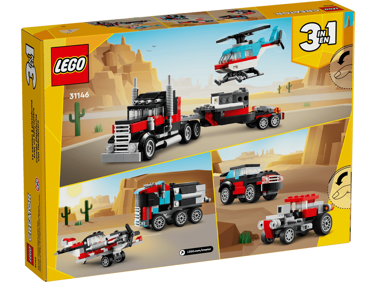 Flatbed Truck with Helicopter