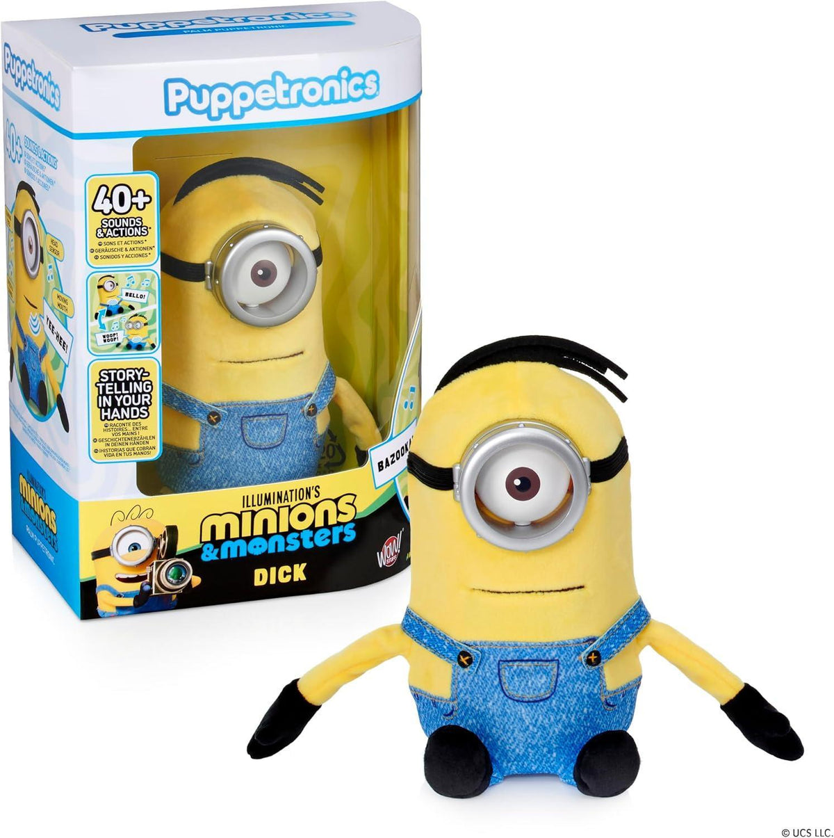 WOW! UNIVERSAL MINIONS TALL ONE EYE PALM PUPPETRONIC