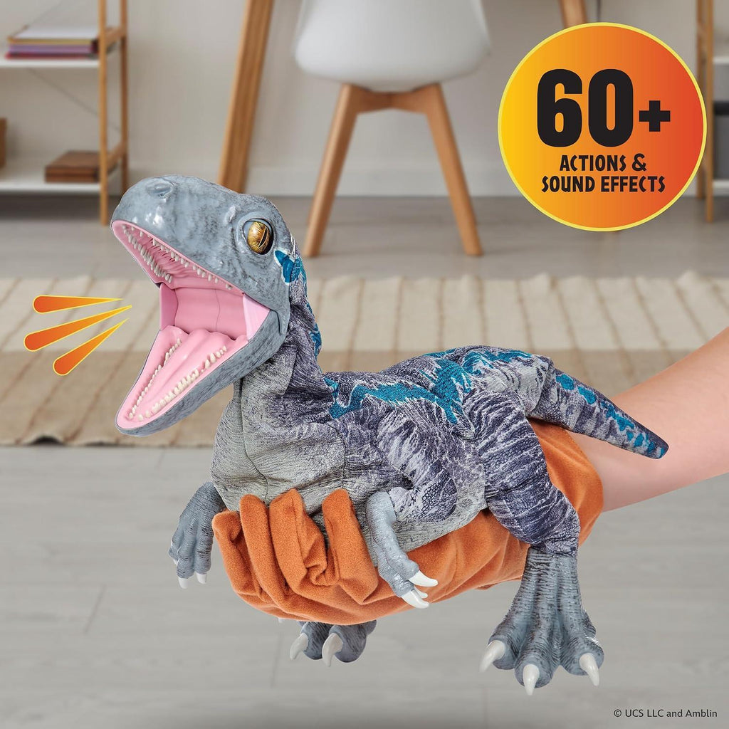 WOW! JURASSIC BABY BLUE RAPTOR PUPPETRONIC REAL