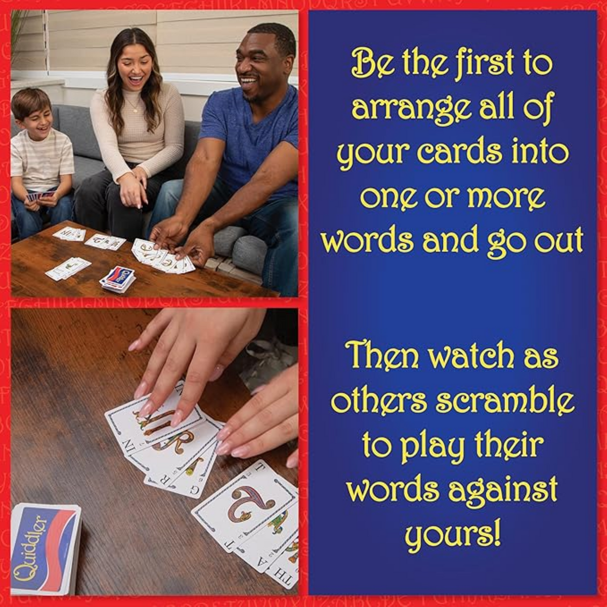 Quiddler — Card Game — Make Short Words with Cards to Win — For Family Game Nights — Ages 8