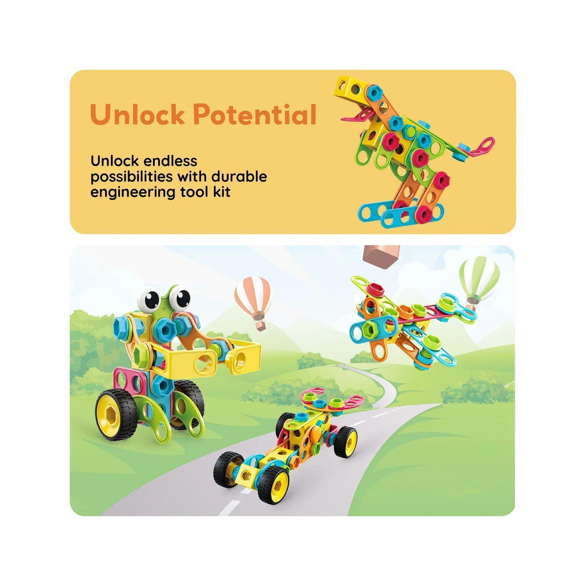 PicassoTiles Engineering Construction Set