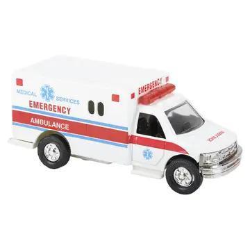 5" DIE CAST PULL BACK RESCUE AMBULANCE
