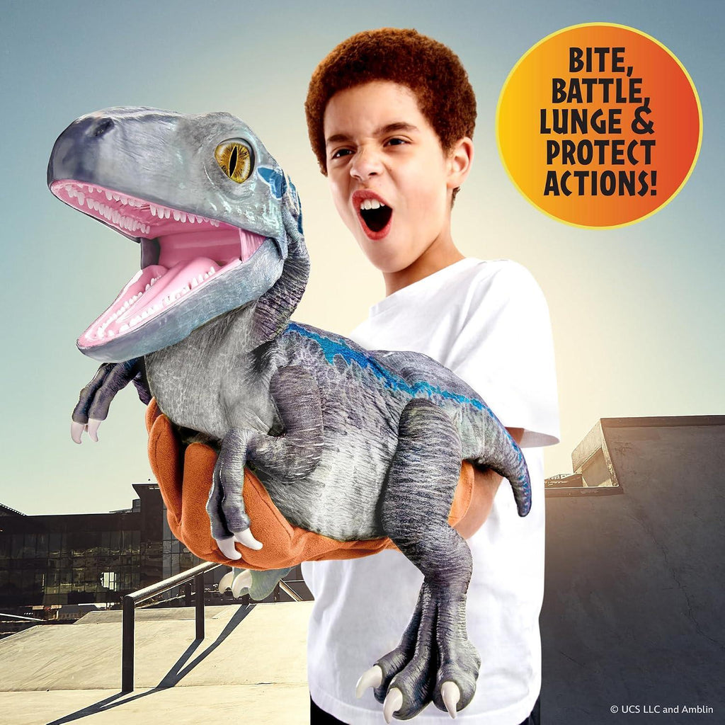 WOW! JURASSIC BABY BLUE RAPTOR PUPPETRONIC REAL