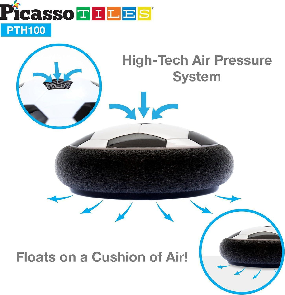PicassoTiles Soccer Hoverball Air Hockey Electric