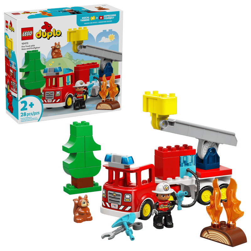 10473 Fire Truck with Hose and Firefighter