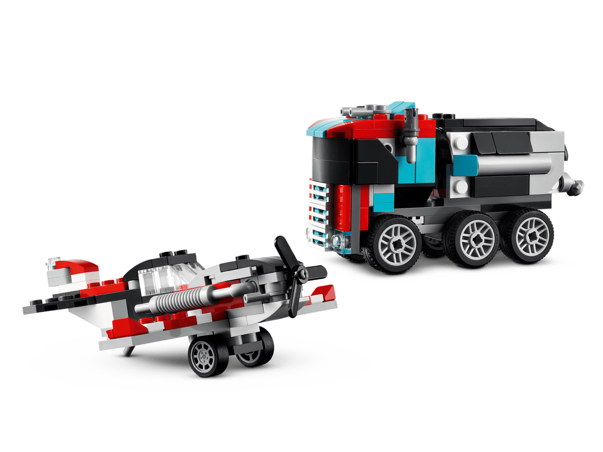 Flatbed Truck with Helicopter