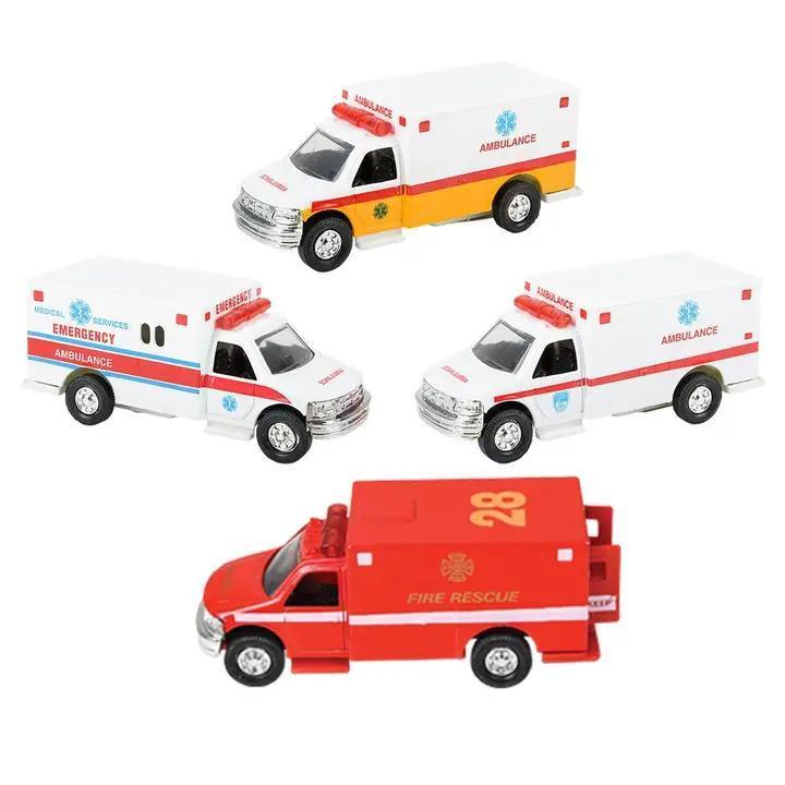 5" DIE CAST PULL BACK RESCUE AMBULANCE