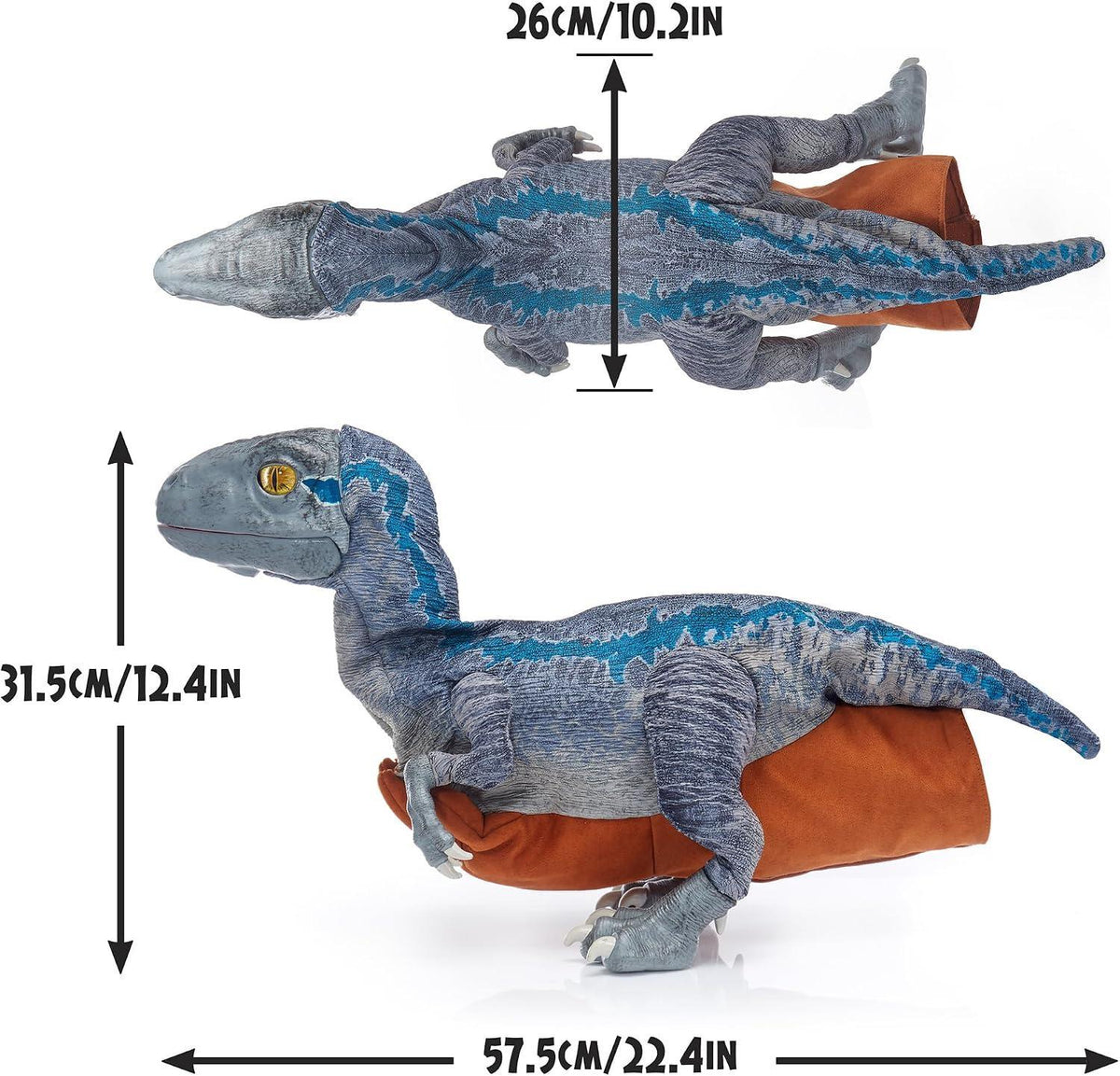WOW! JURASSIC BABY BLUE RAPTOR PUPPETRONIC REAL