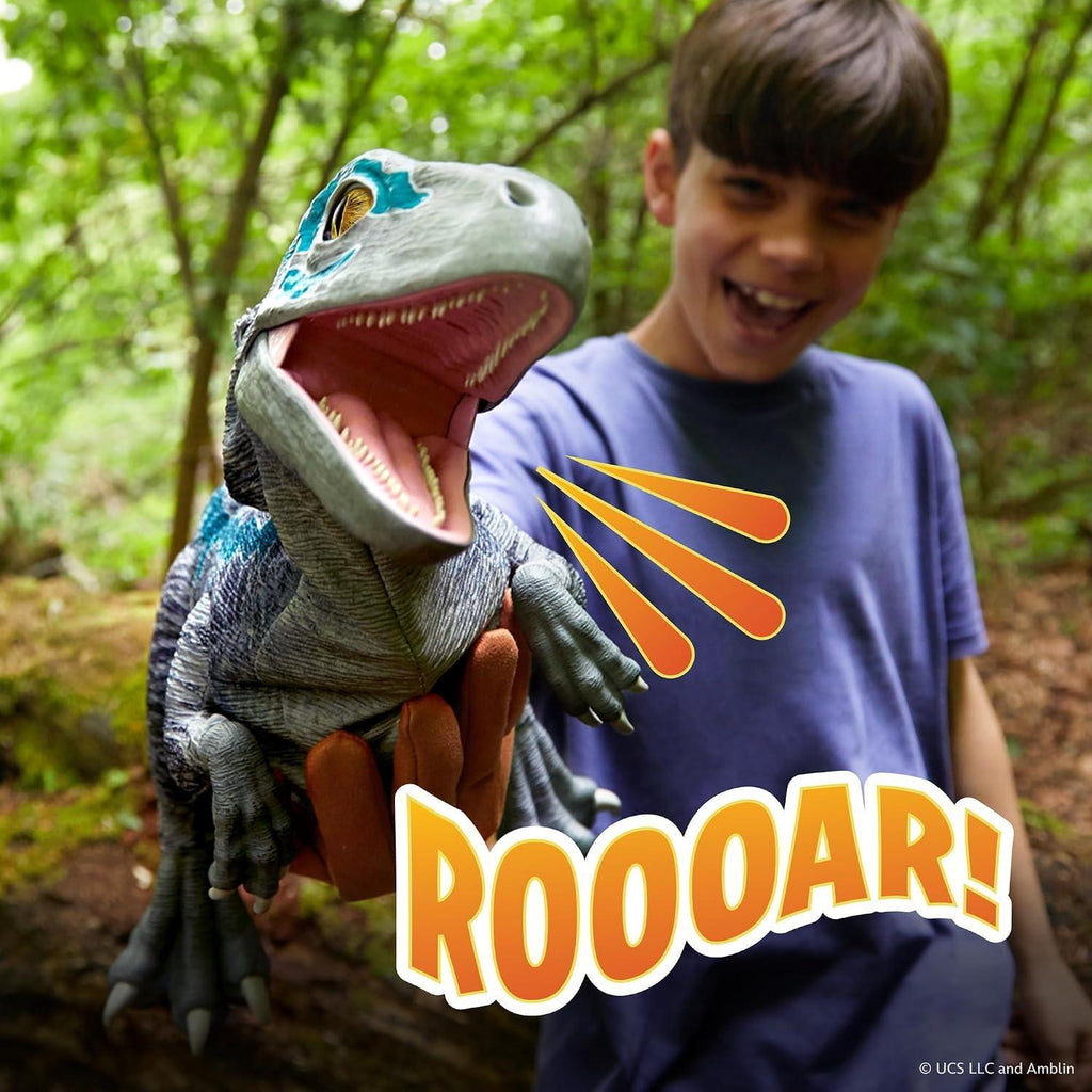WOW! JURASSIC BABY BLUE RAPTOR PUPPETRONIC REAL