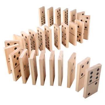 6" JUMBO WOODEN DOMINOES SET
