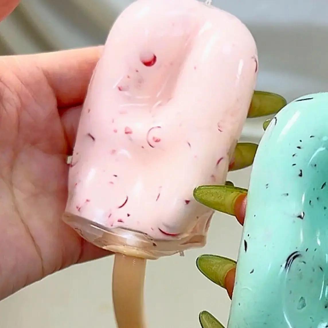 Strawberry Milk Popsicle Stress Relief Ball ASMR Fidget Toy Sensory Kawaii Collectible Chiboki Studio