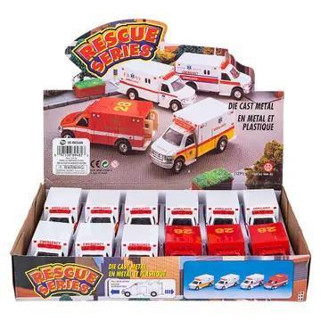 5" DIE CAST PULL BACK RESCUE AMBULANCE