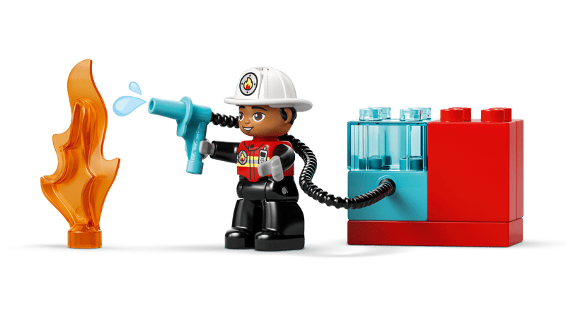 10473 Fire Truck with Hose and Firefighter
