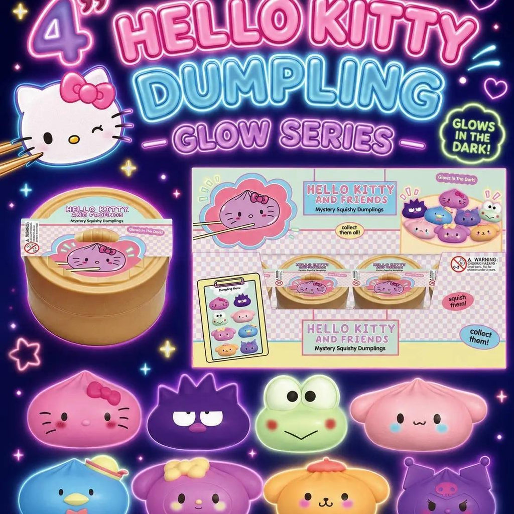 Sanrio Hello Kitty And Friends Mystery Squishy Dumpling Glow In The Dark Fidget Toy