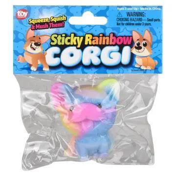 2.75" STICKY RAINBOW CORGI