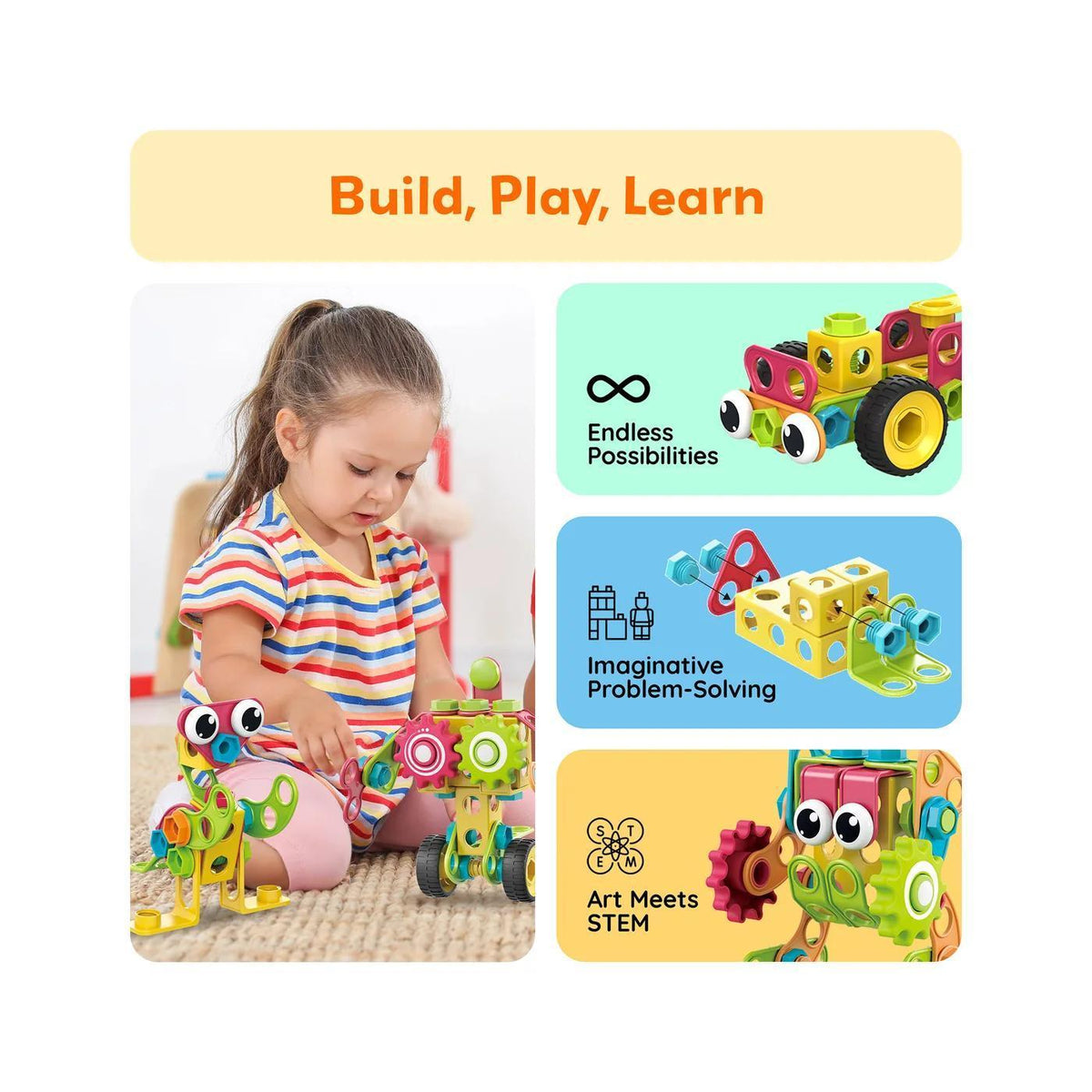 PicassoTiles Engineering Construction Set