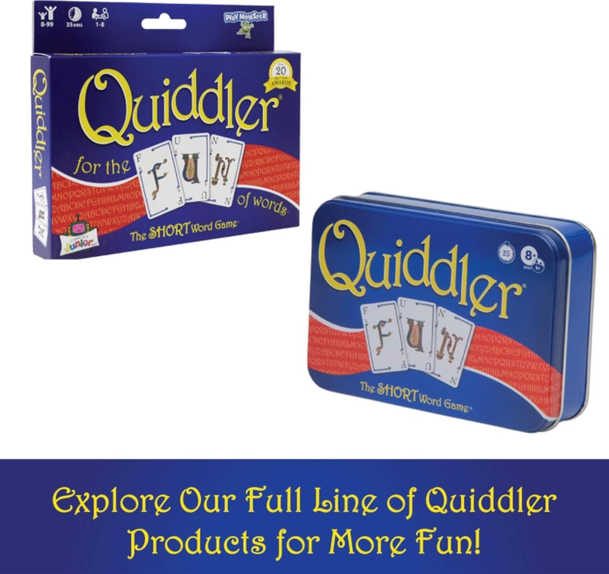 Quiddler — Card Game — Make Short Words with Cards to Win — For Family Game Nights — Ages 8