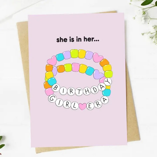"She Is in Her Birthday Girl Era" Birthday Card