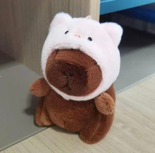 Capybara in A Hat 9" Kawaii Plush Squishy Pillow Toy in a Piggy Hat